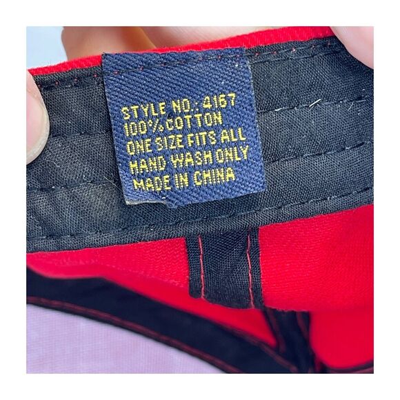 Mansfield Softball Men's One Size Red 100% Cotton Adjustable Fitted Hat/Cap - Picture 6 of 6